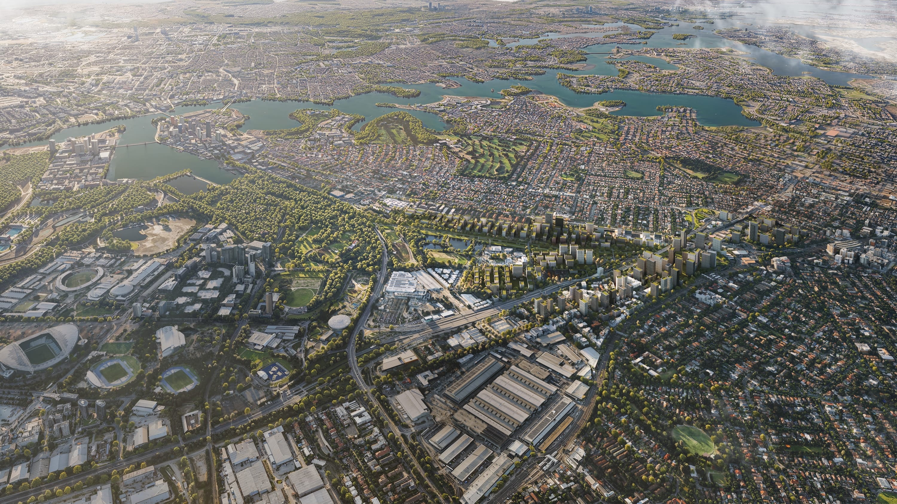 Cox Architects - Aerial for Sydney TOD Precint Rezoning Project